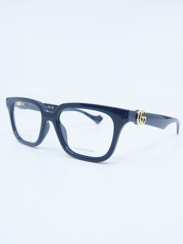 Gucci Gg1536o 011 53mm Blue & Gold Logo, Square, Women's New Eyeglasses Frames.